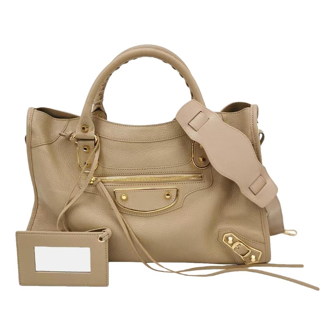 City leather handbag