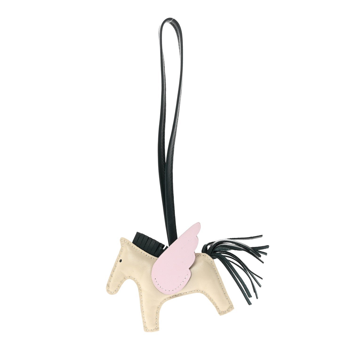 Hermes Milo Lambskin Grigri Rodeo Pegase Horse Bag Charm PM Nata Mauve Sylvestre Vert Cypress