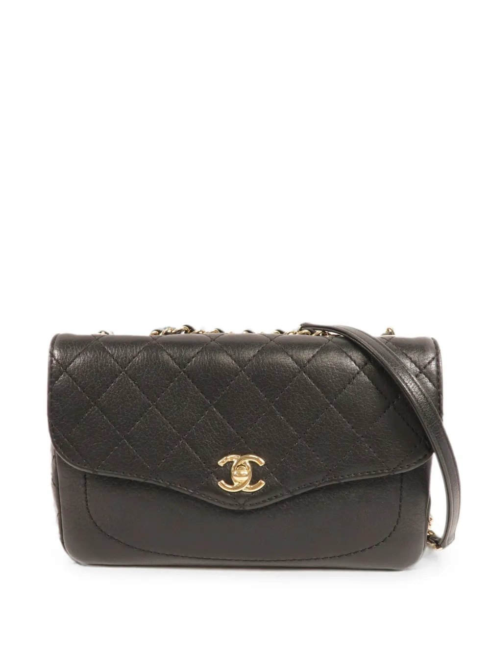 CC turn-lock diamond-quilted cross body bag