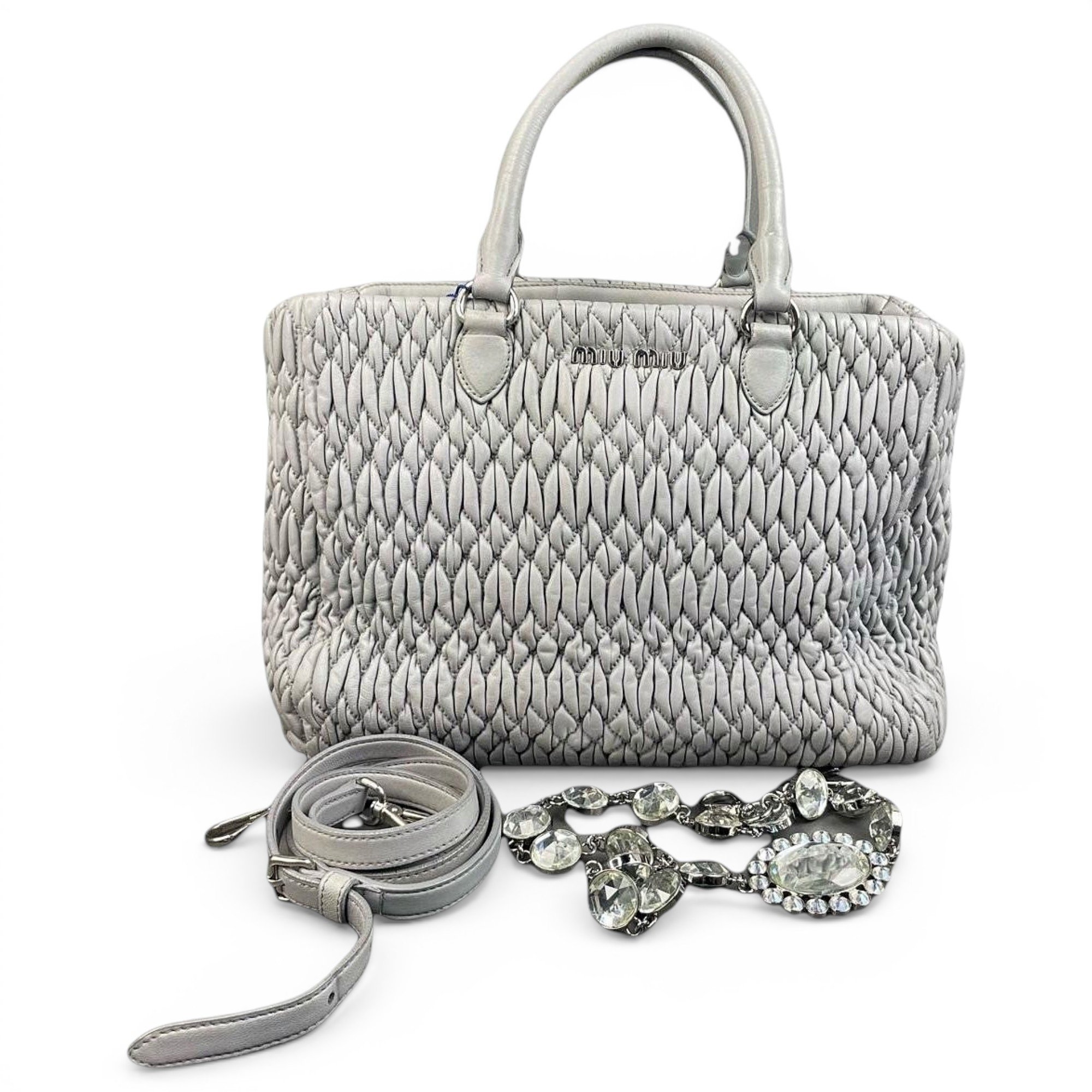 Miu Miu Miu Crystal leather handbag
