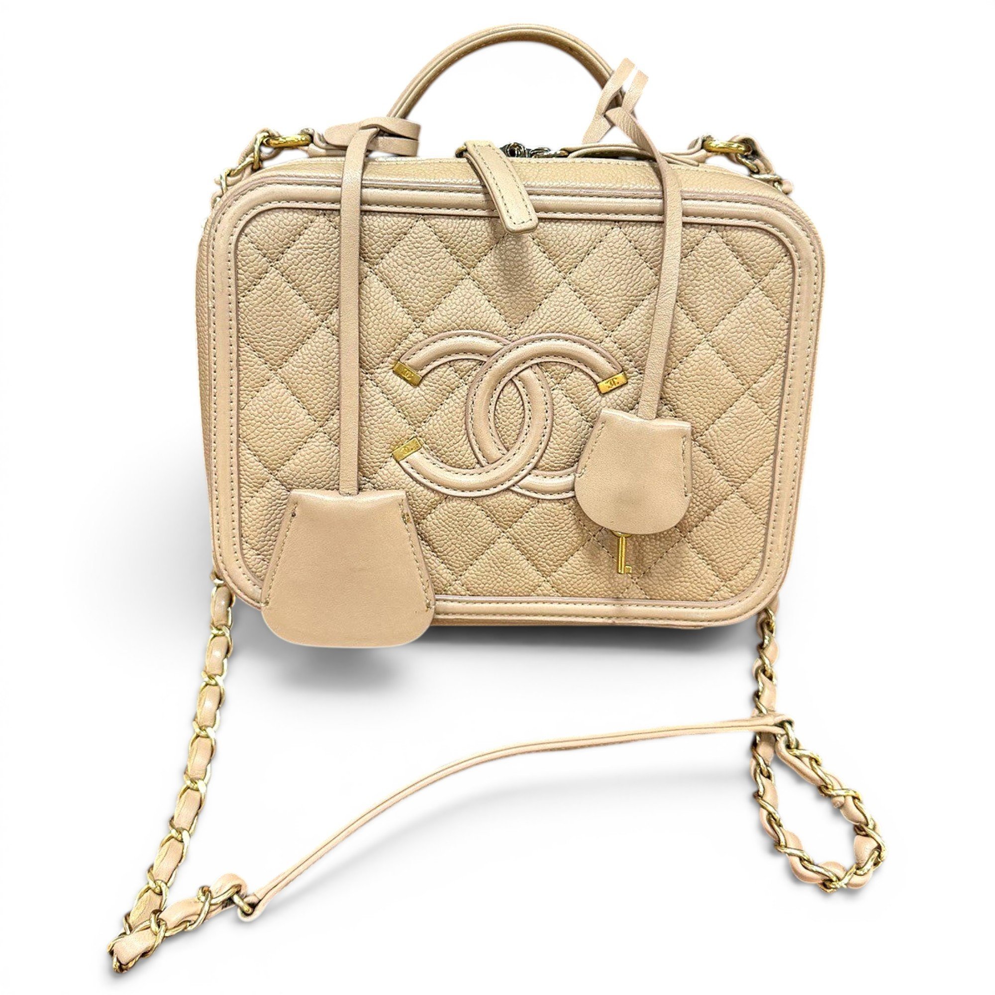 Vanity leather handbag
