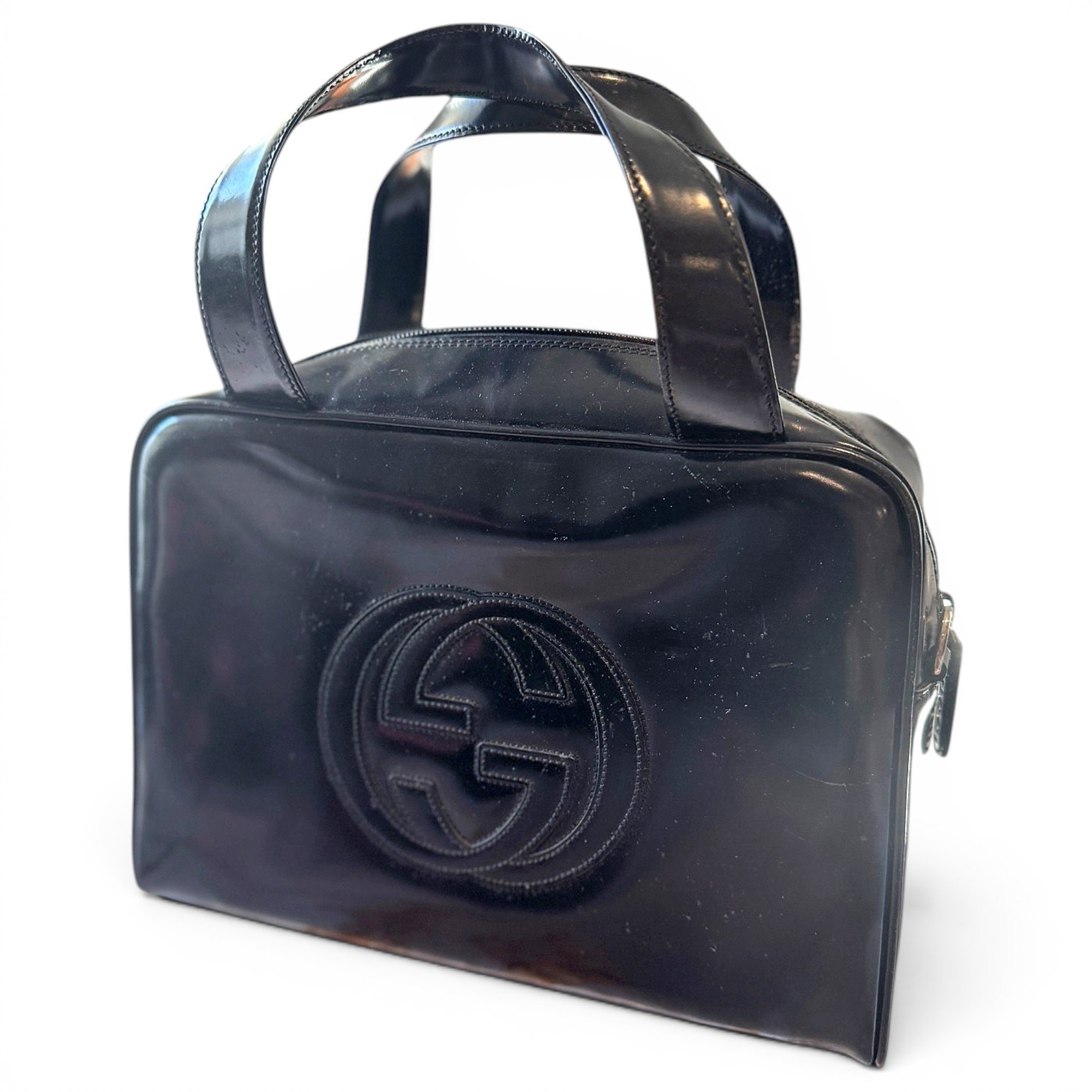 Patent leather handbag