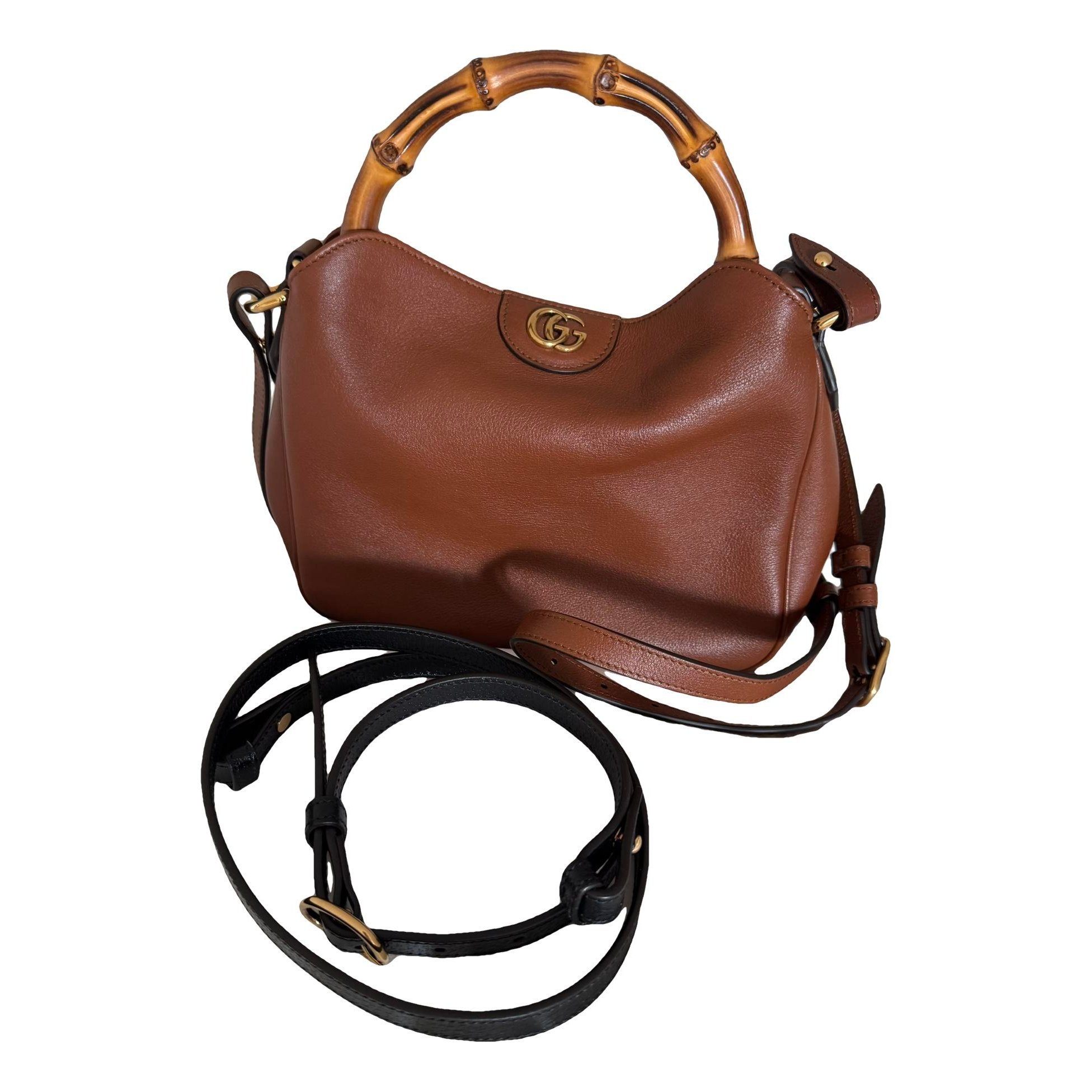 Bamboo Top Handle leather handbag