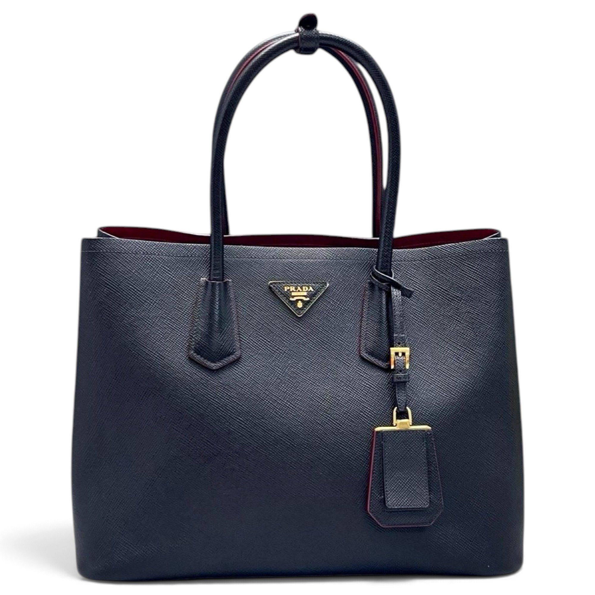 Double leather handbag