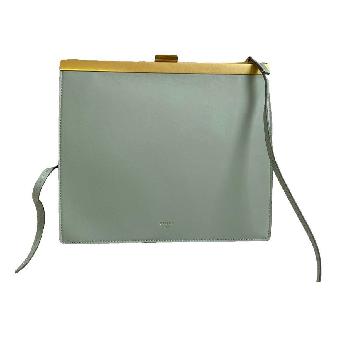 Clasp leather handbag