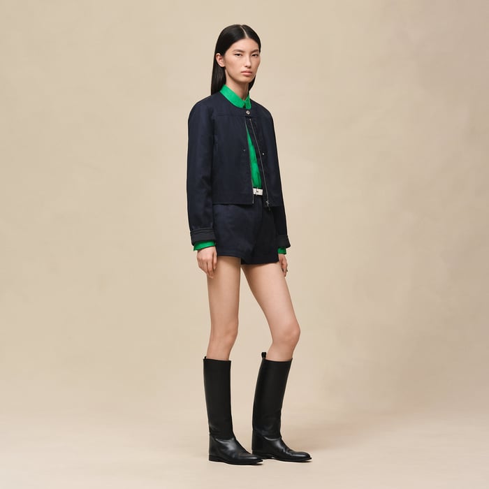 Bleu Noir Cotton Twill Jacket