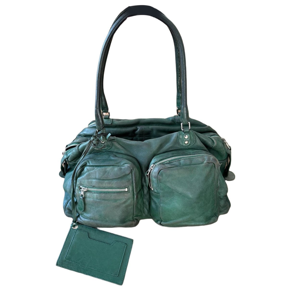 City leather handbag