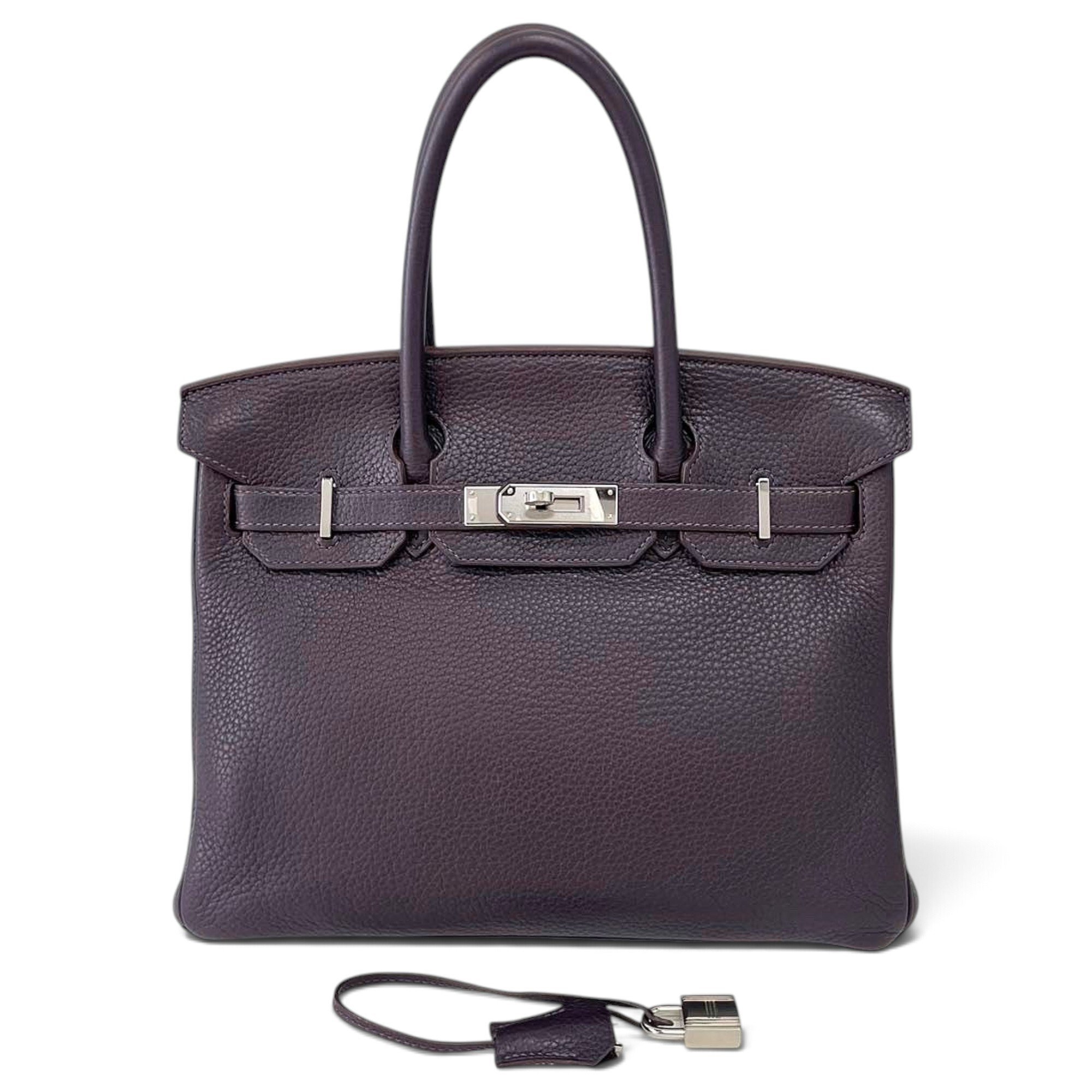 Hermes Birkin 30 Handbag Cassis Togo Leather