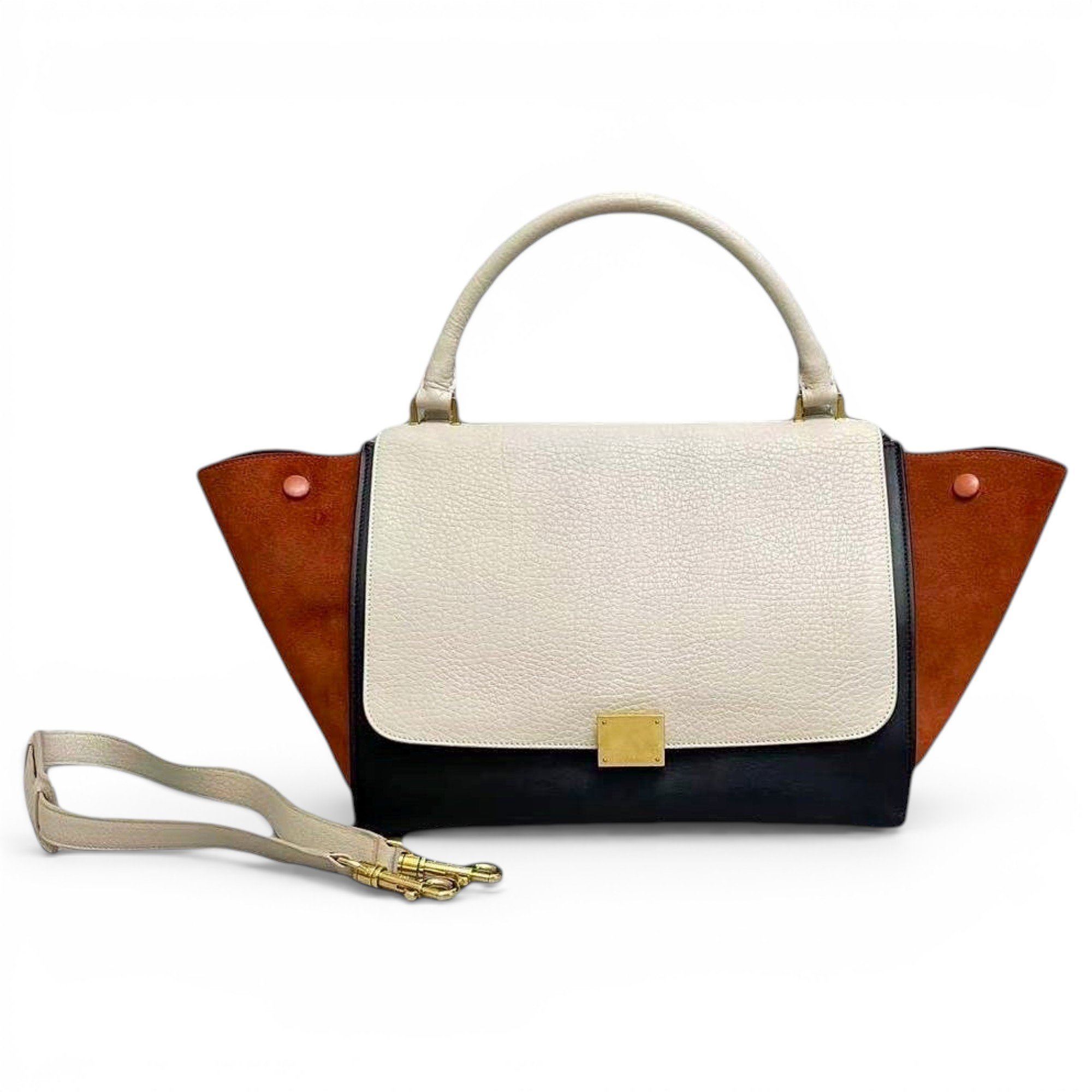 Trapèze leather handbag