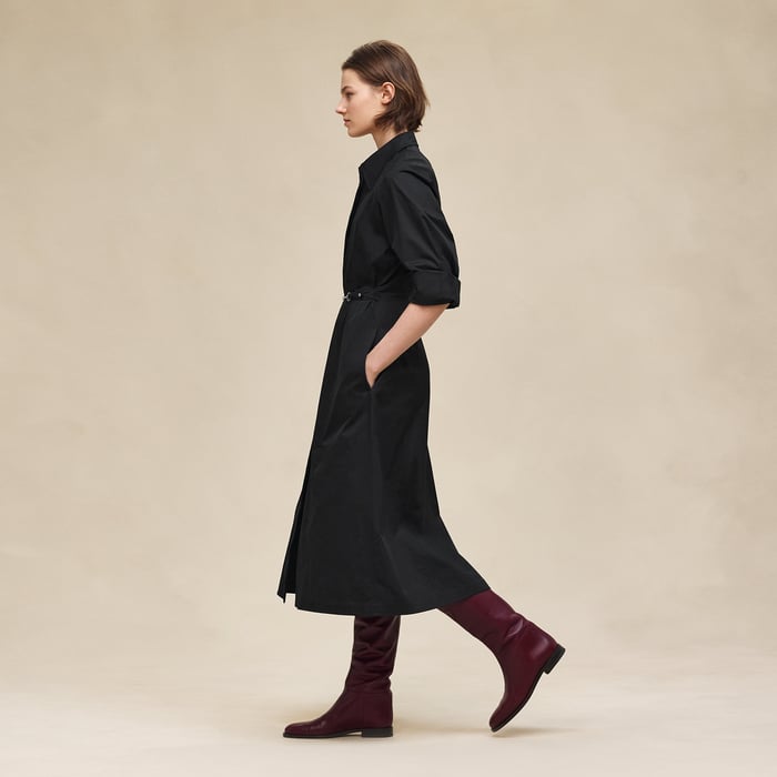 Noir Equestrian Shirt Dress