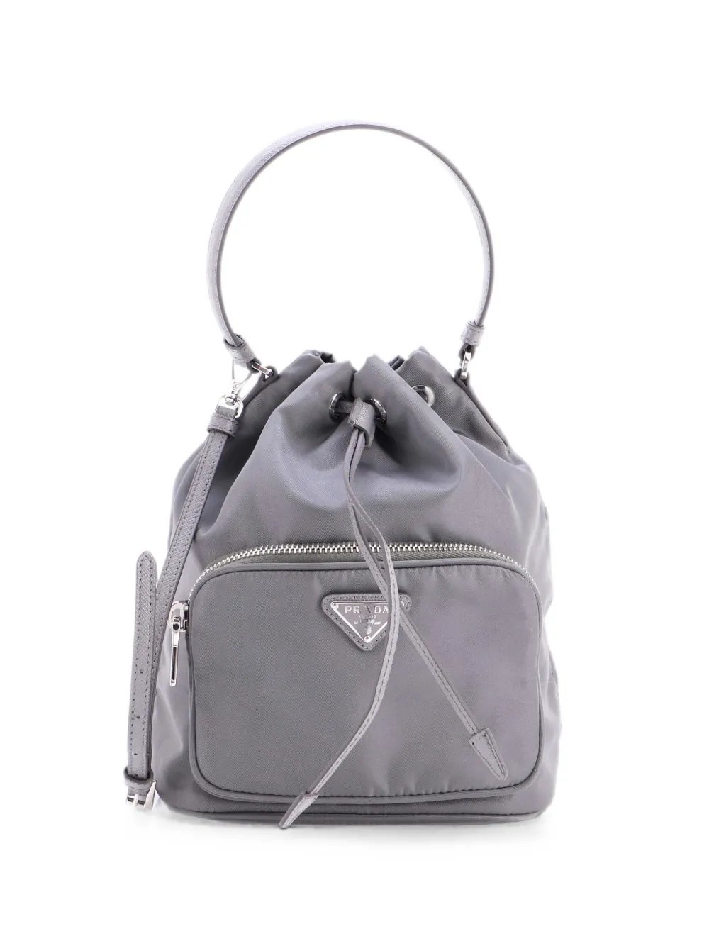 Drawstring Re-Nylon Small bucket bag