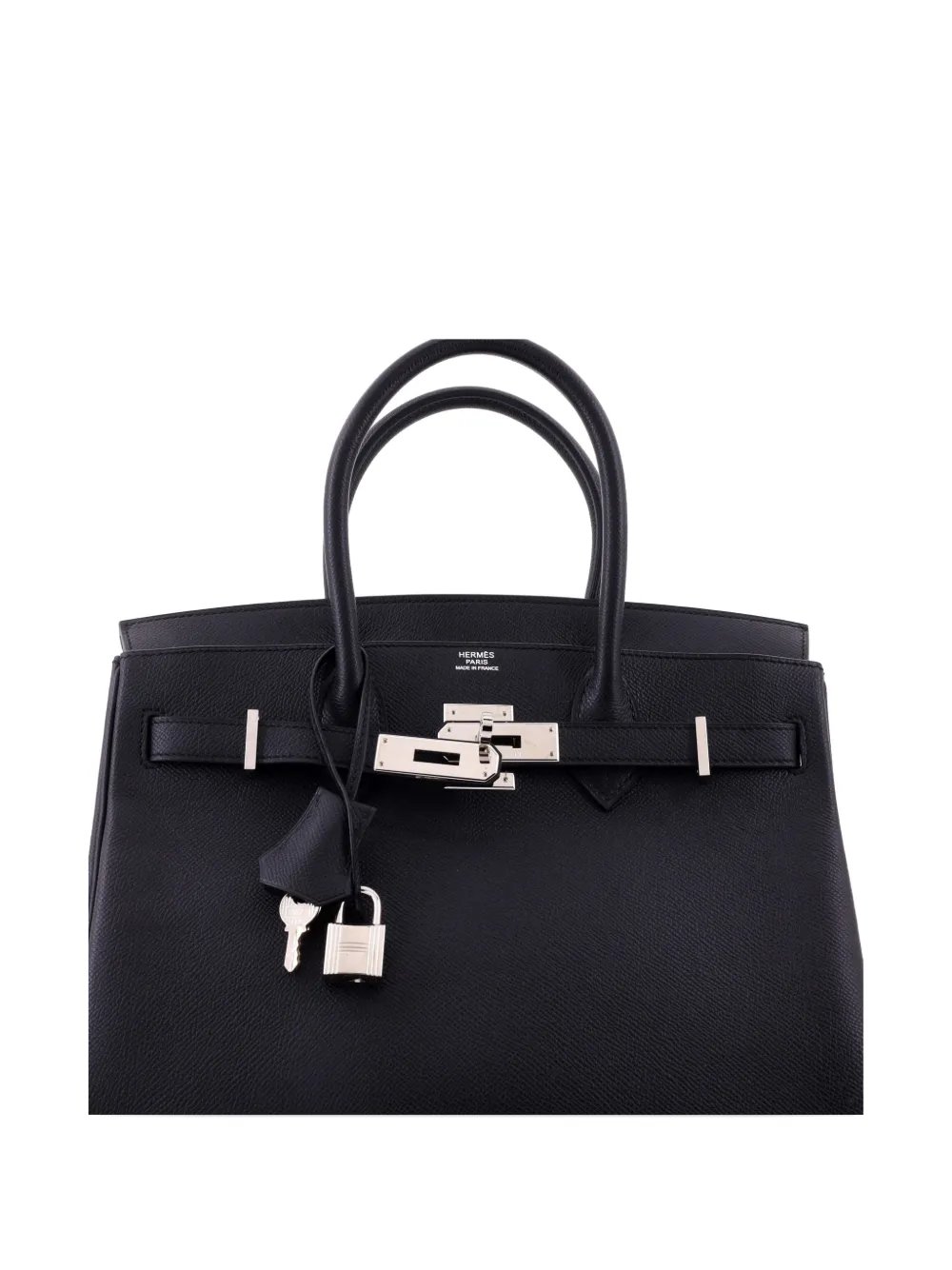 Birkin Handbag Black Epsom with Palladium Hardware 30 tote bag