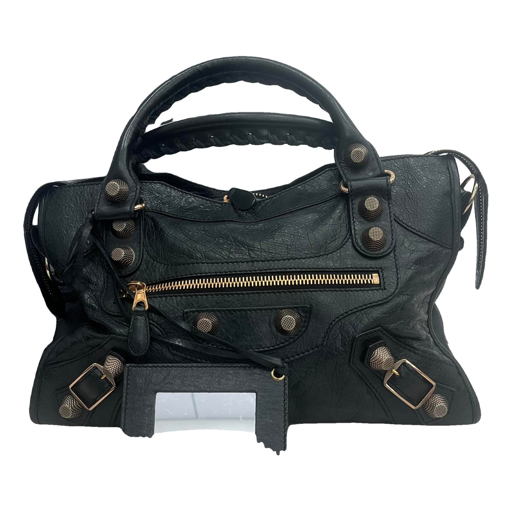 City leather handbag