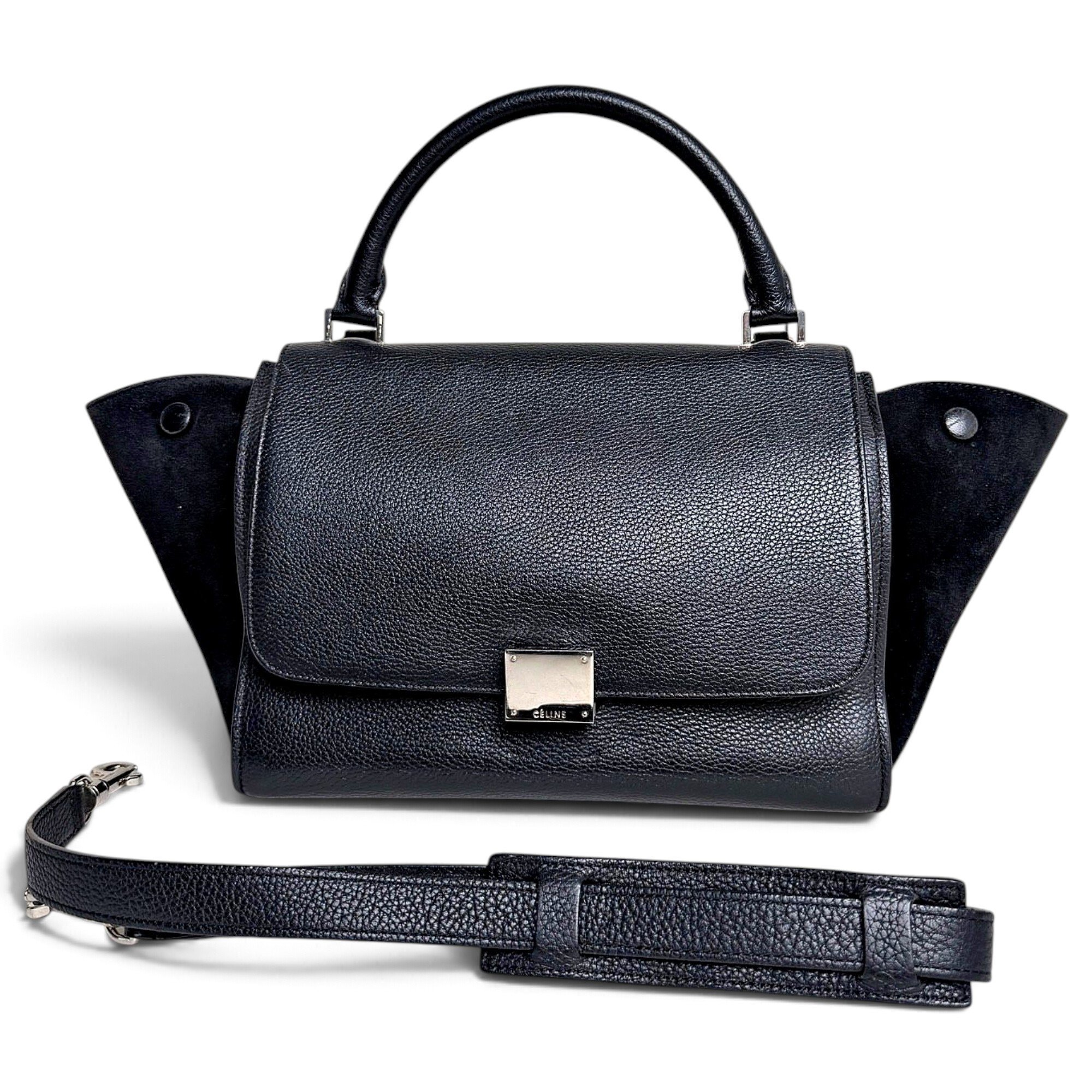 Trapèze leather handbag