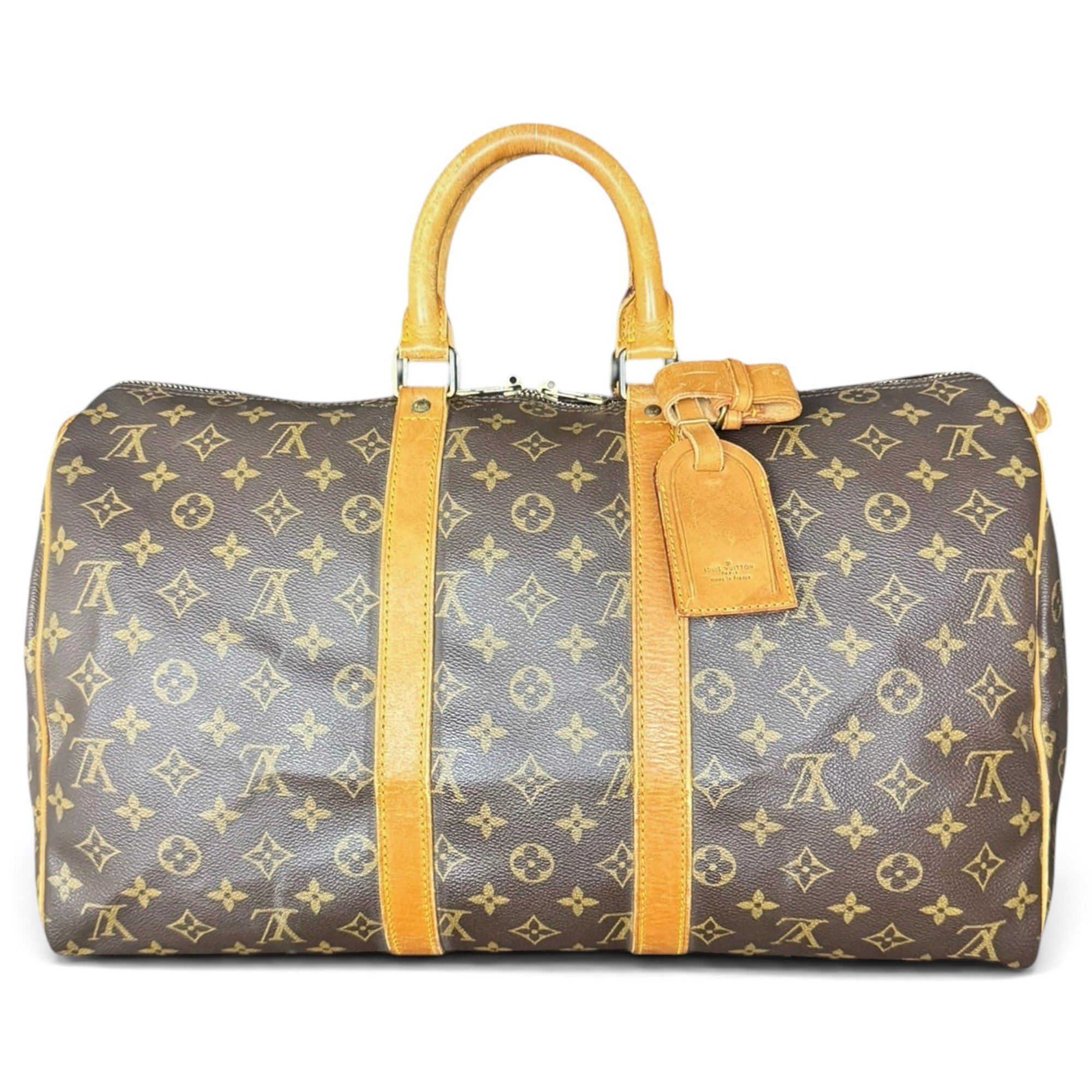 Keepall leather travel bag