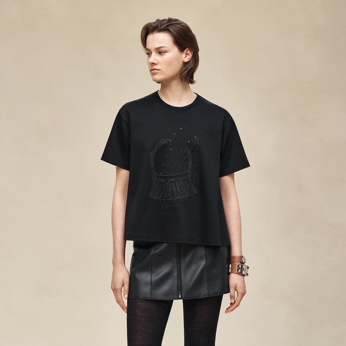Noir Embroidered Flared T-shirt