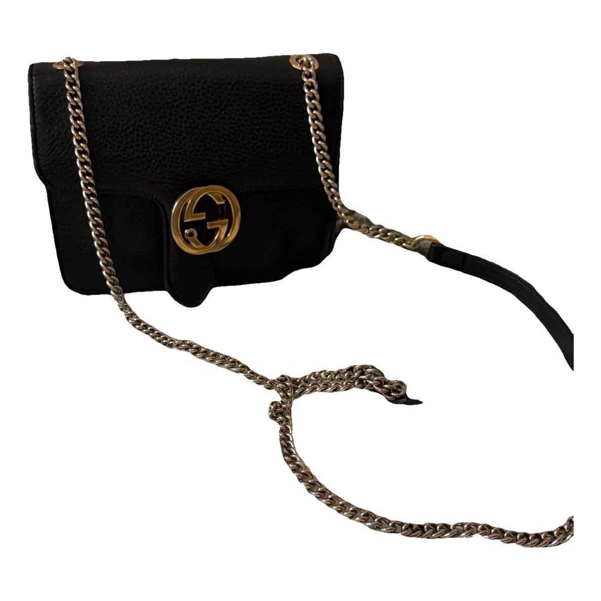 Interlocking leather handbag