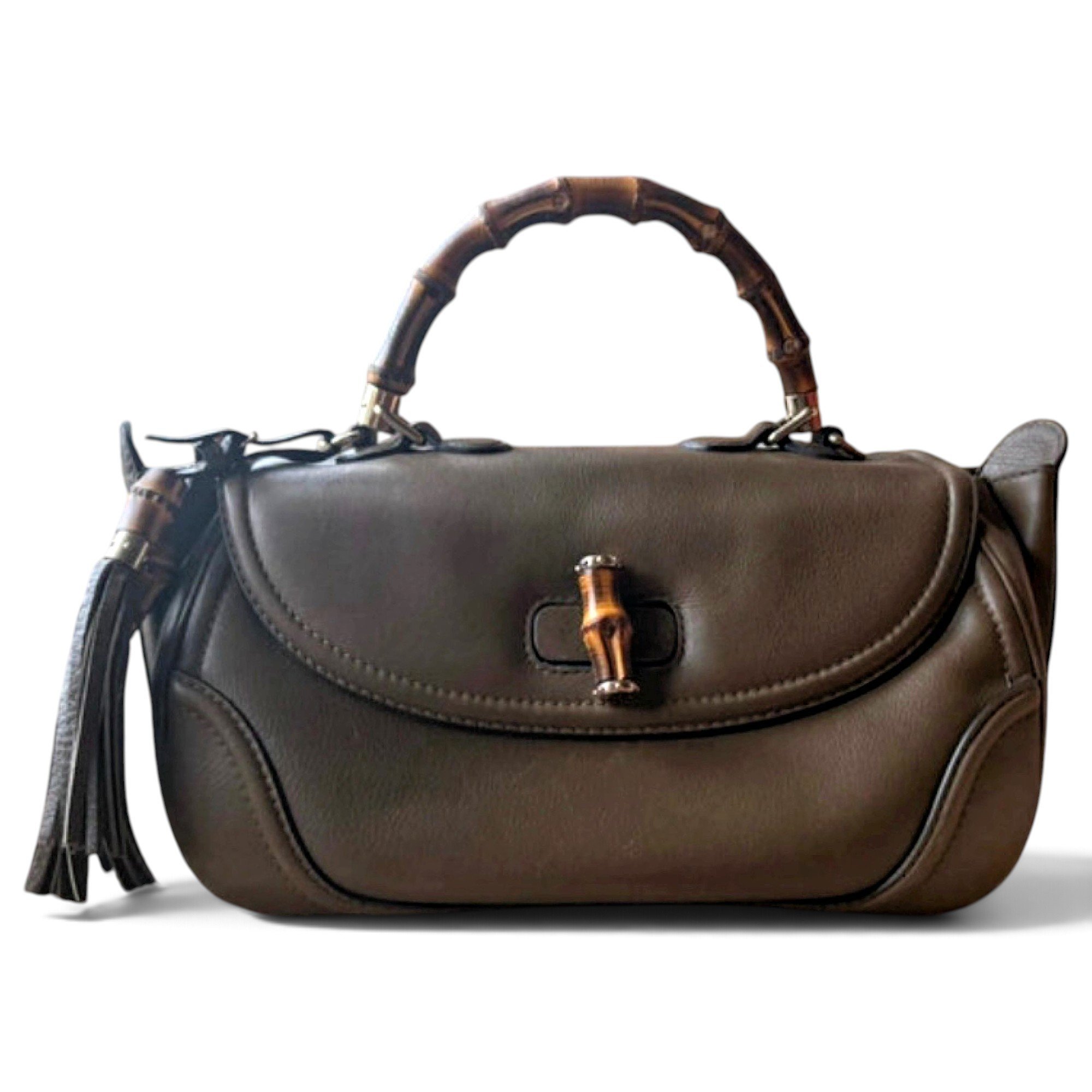 Bamboo leather handbag