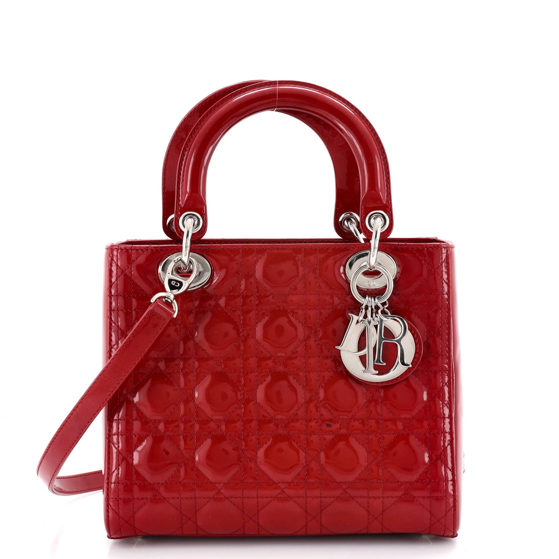 Dior Lady Dior Bag Cannage Quilt Patent Medium
