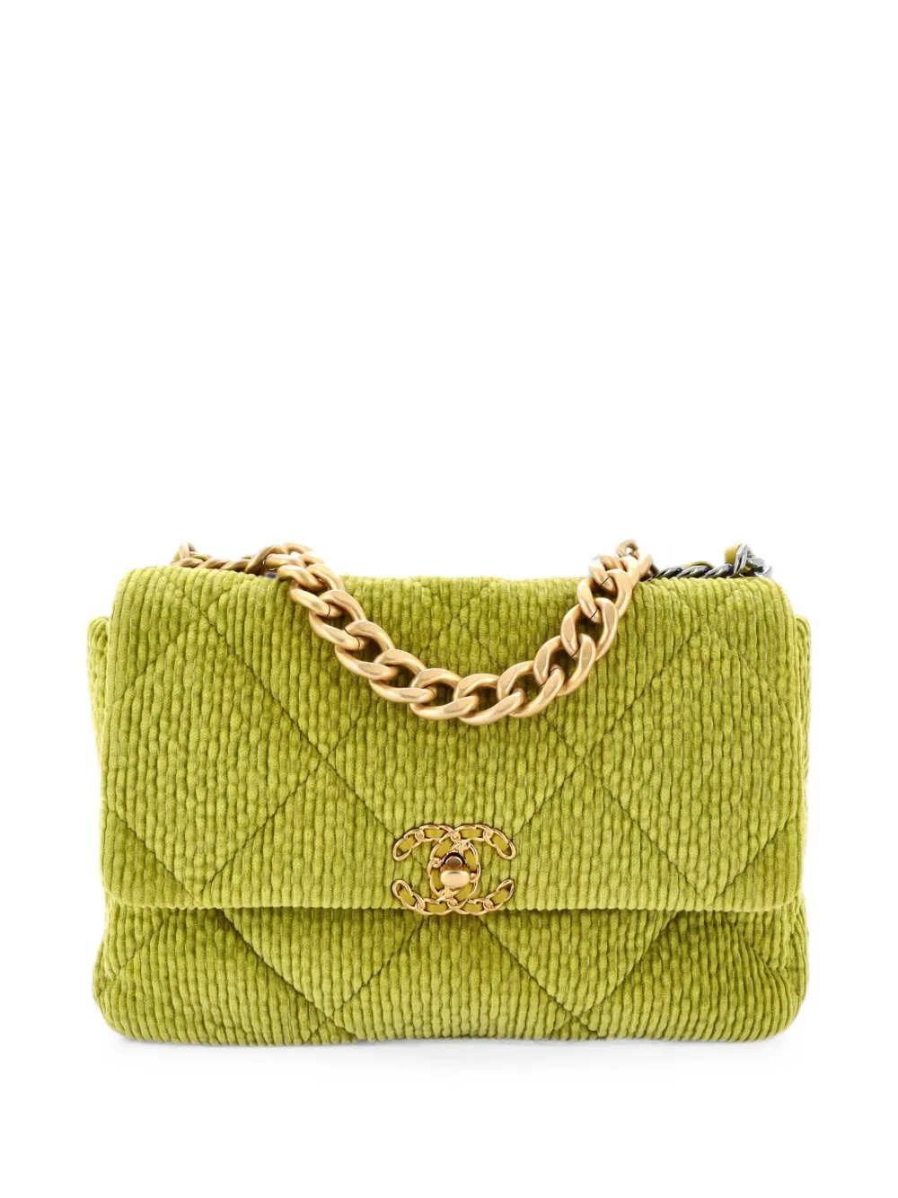 19 Flap Bag Quilted Corduroy Medium crossbody bag