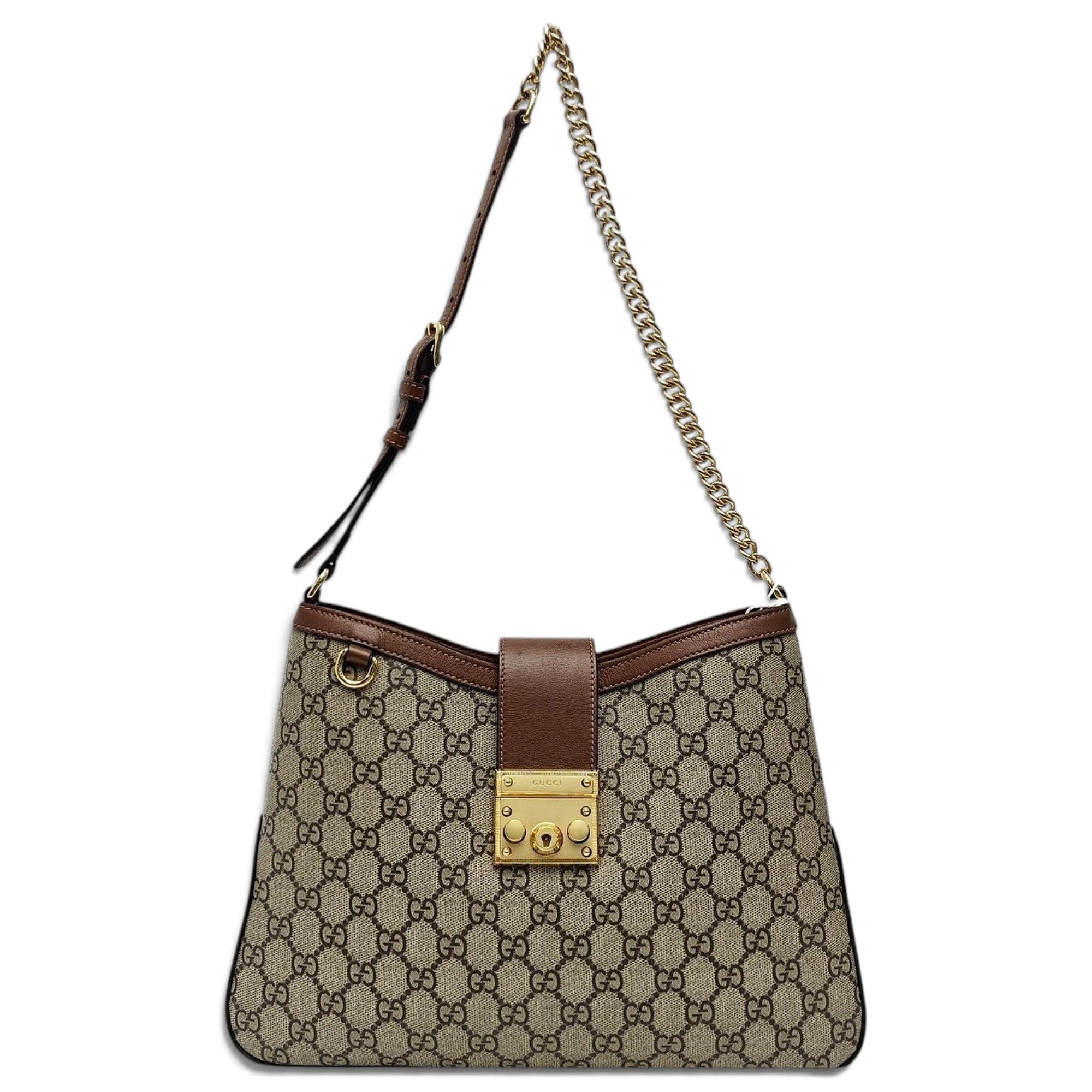 Padlock leather handbag