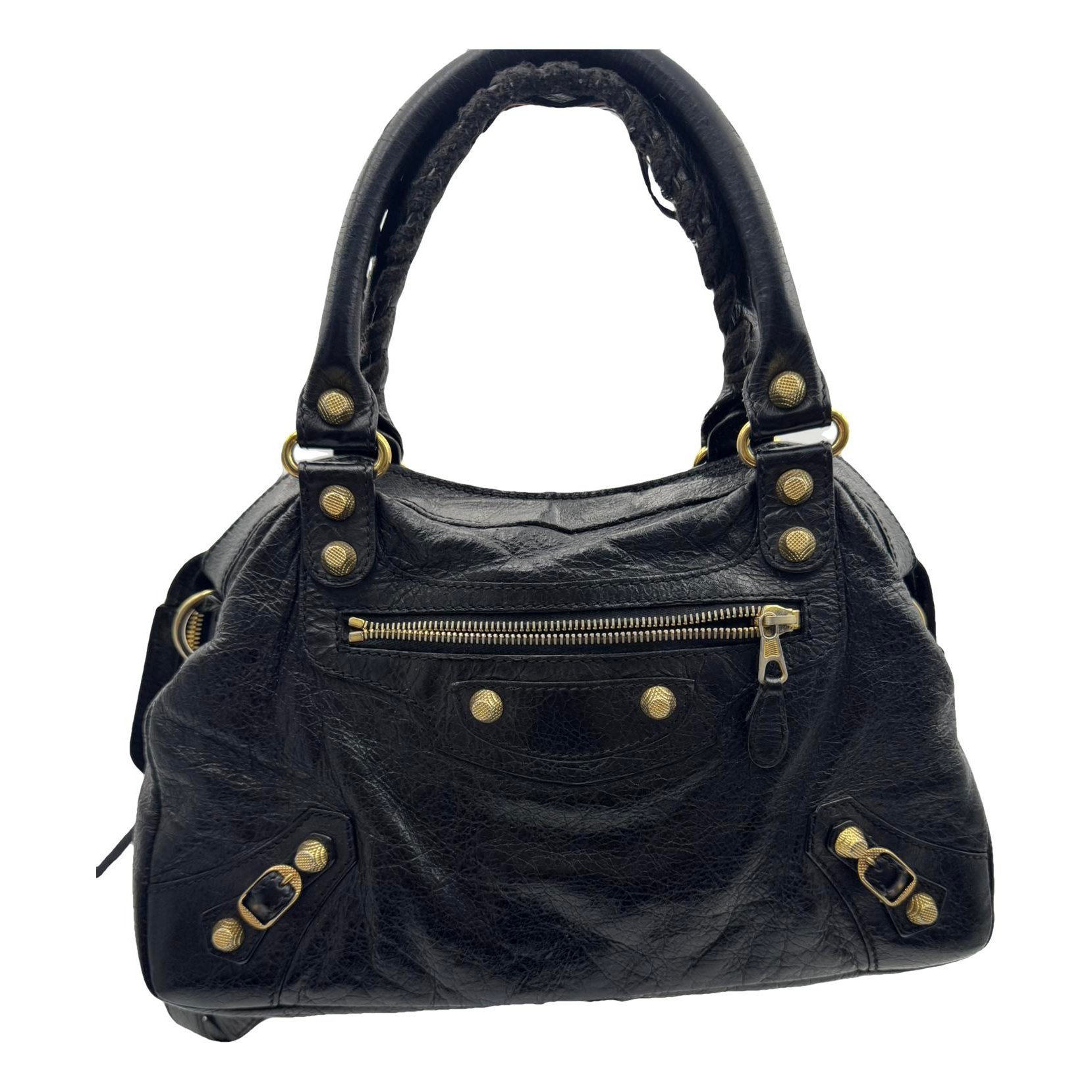 City leather handbag