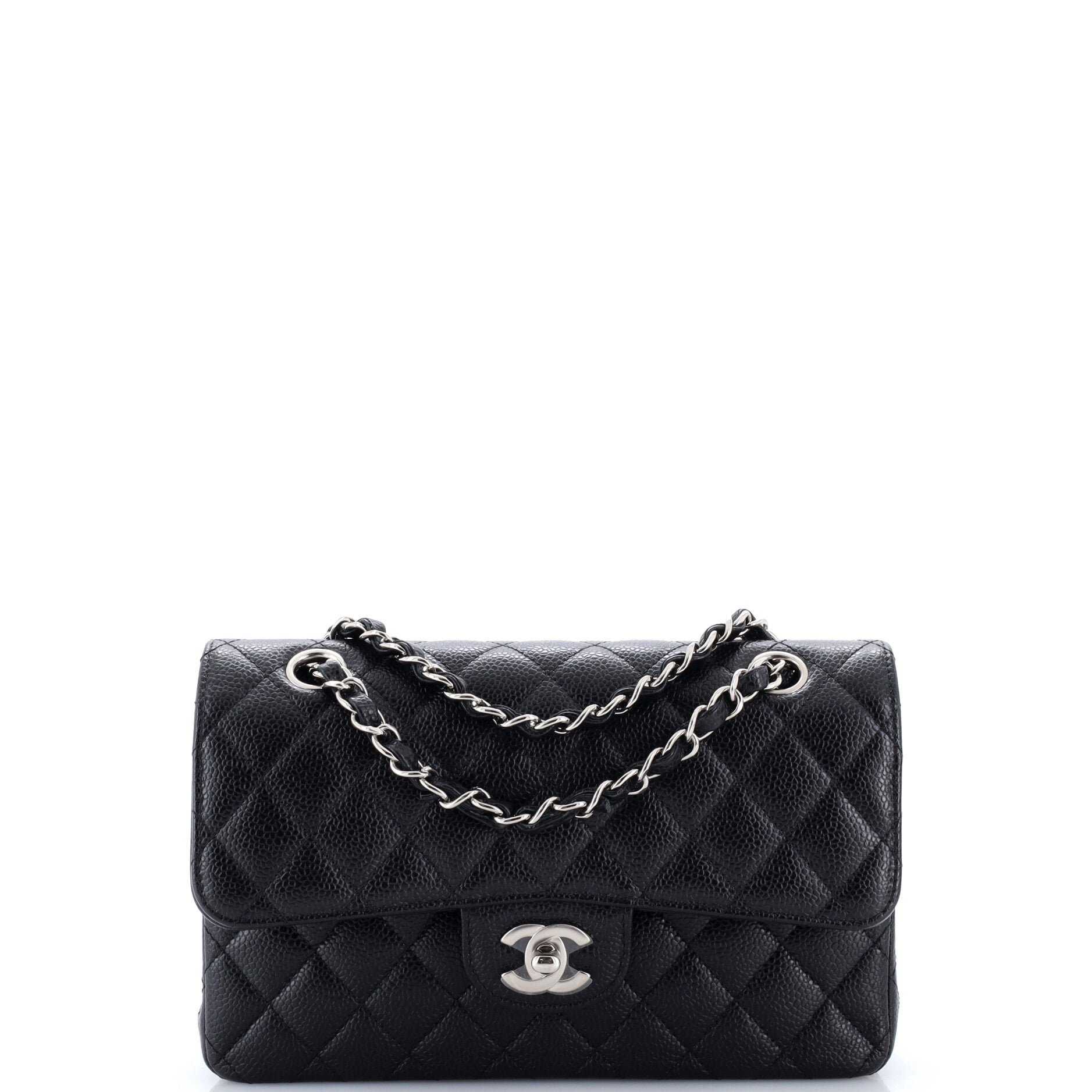 Classic Double Flap Bag Quilted Caviar Small