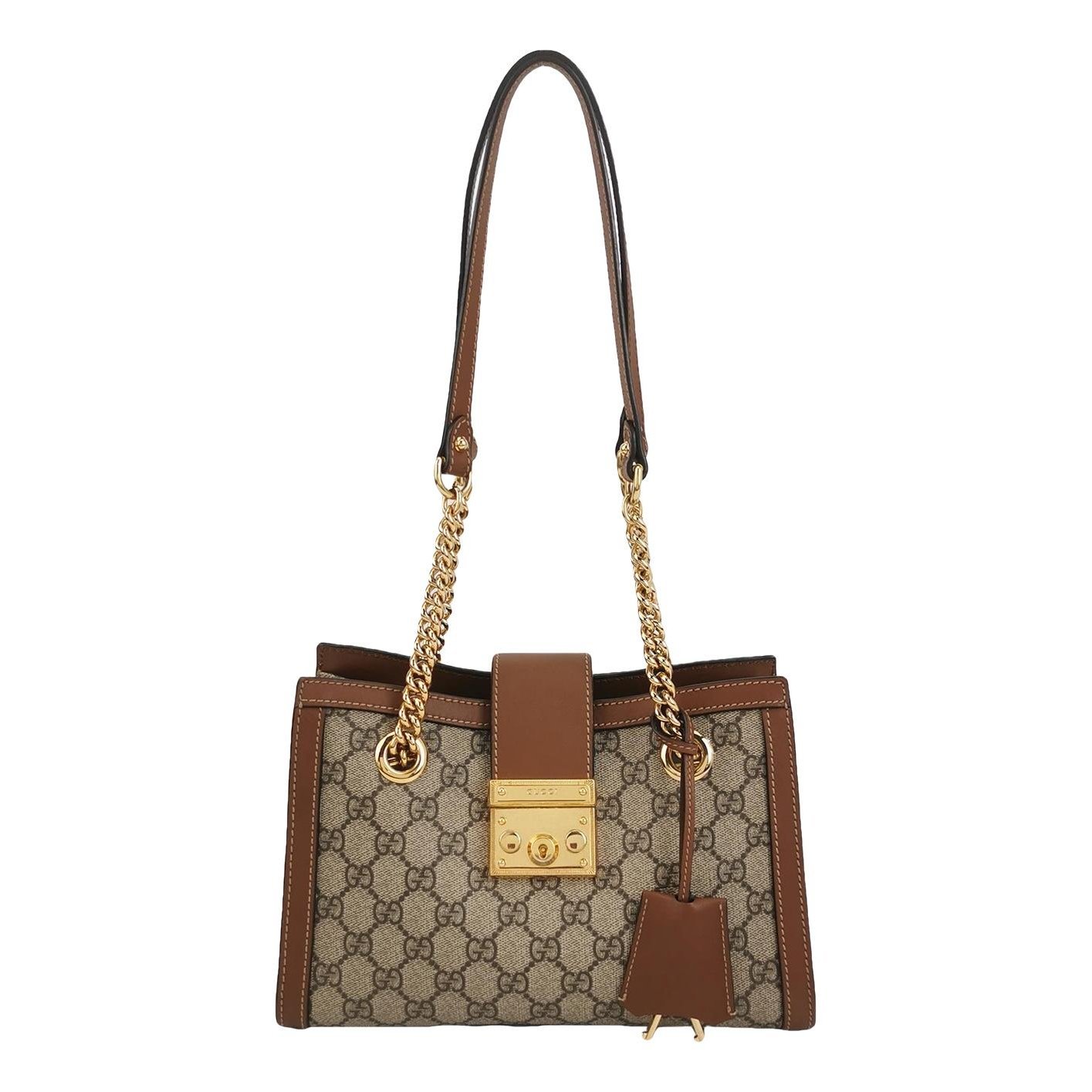 Padlock leather handbag