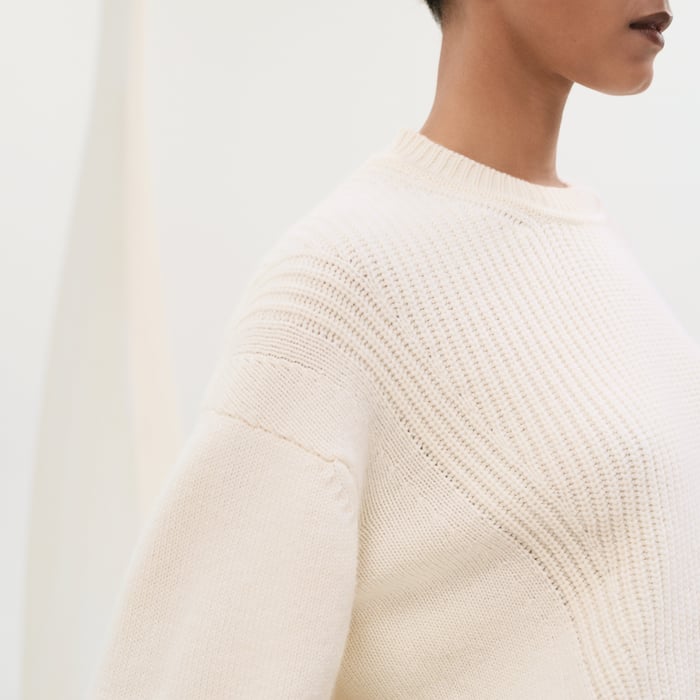 Blanc Naturel Cashmere Long-sleeve Sweater