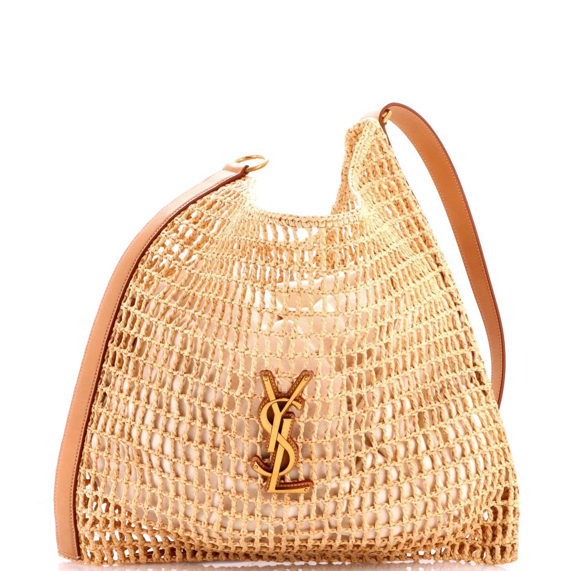Oxalis Shoulder Bag Raffia Crochet with Leather