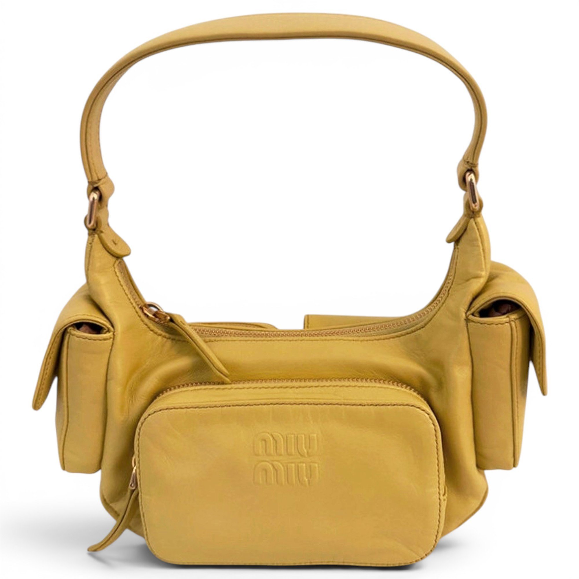 Pocket leather handbag