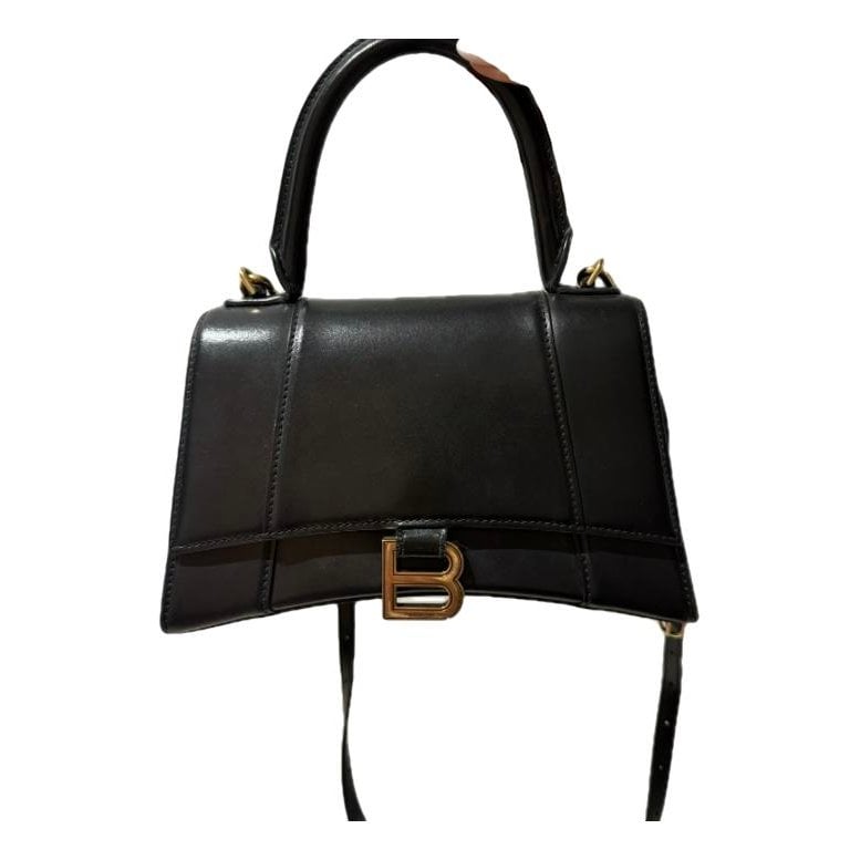 Hourglass leather handbag