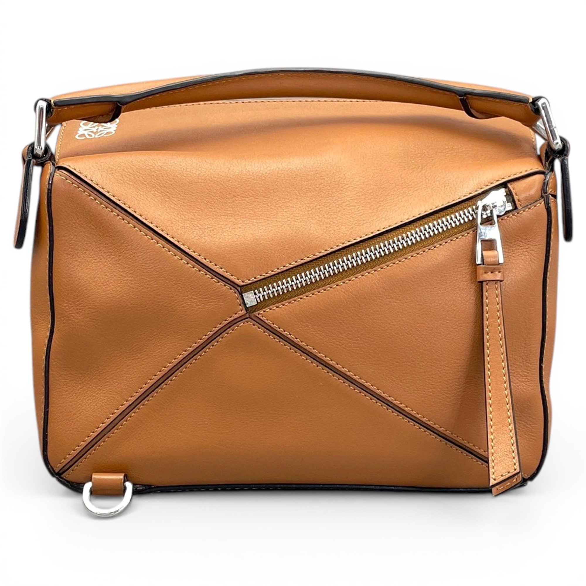 Puzzle leather handbag