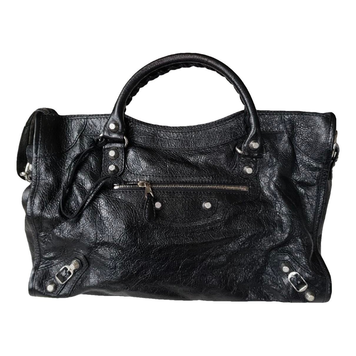 City leather handbag
