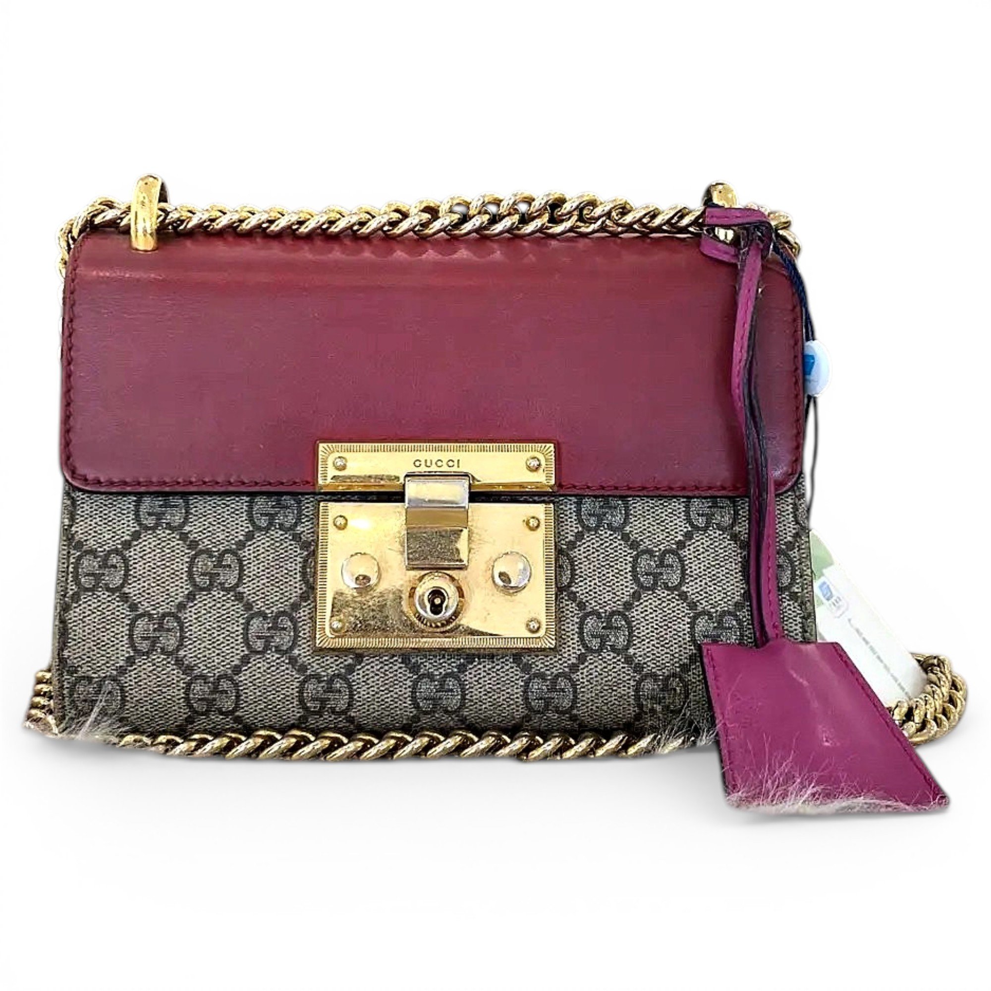 Padlock leather crossbody bag