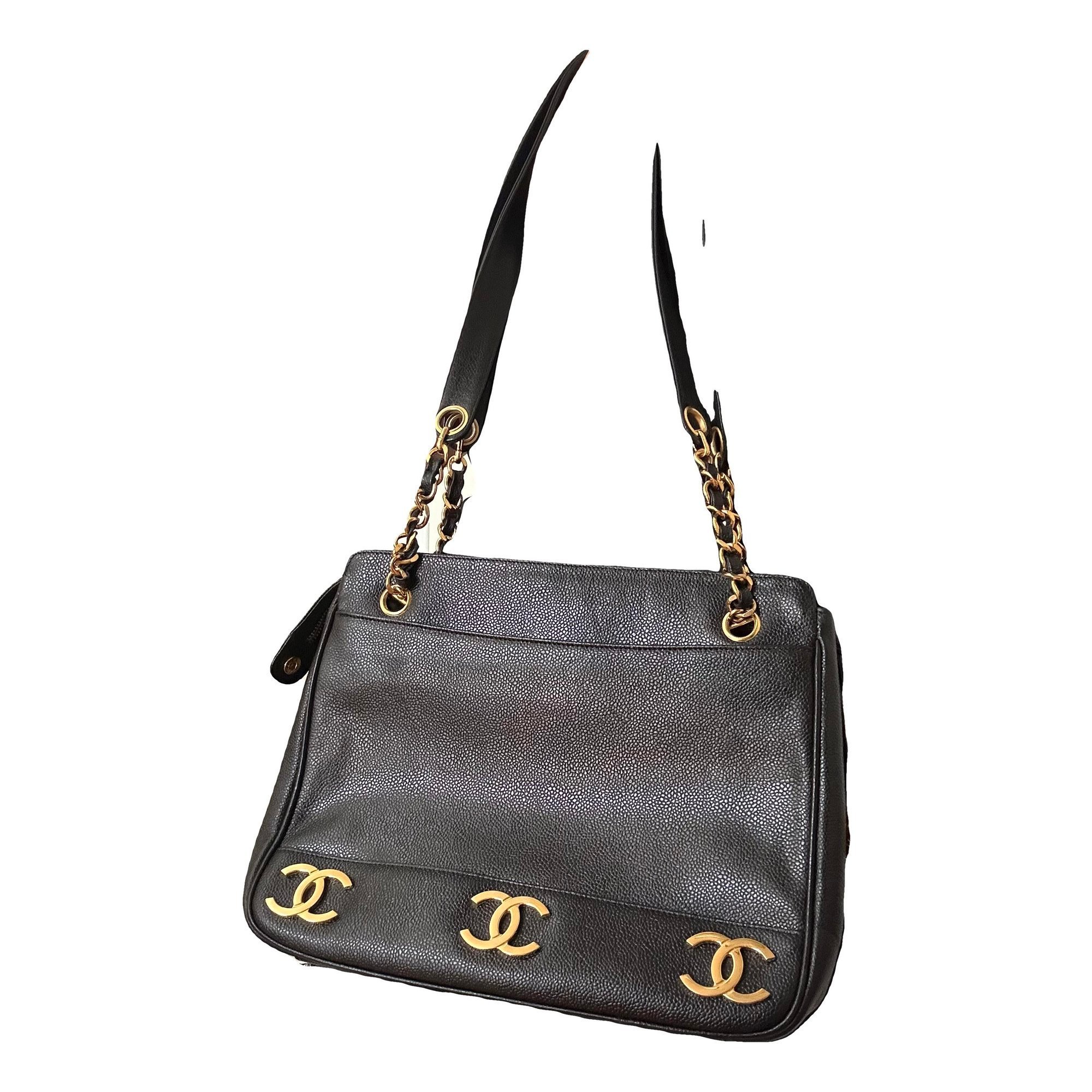 Vintage CC Chain leather handbag