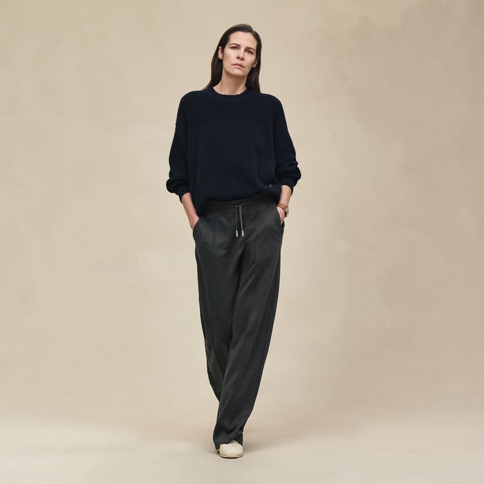 Bleu Noir Cashmere Long-sleeve Sweater