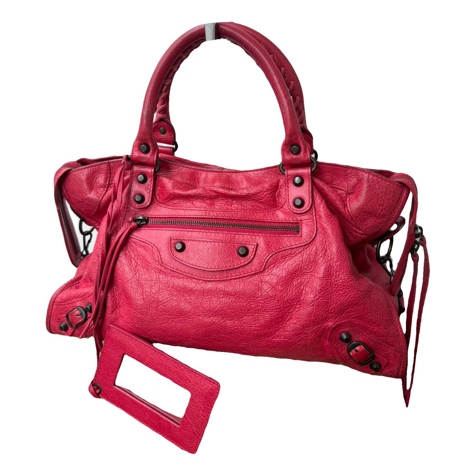 City leather handbag
