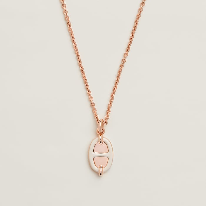 Crème Mini Maillon Pendant, Small Model