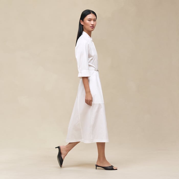 Blanc Equestrian Shirt Dress
