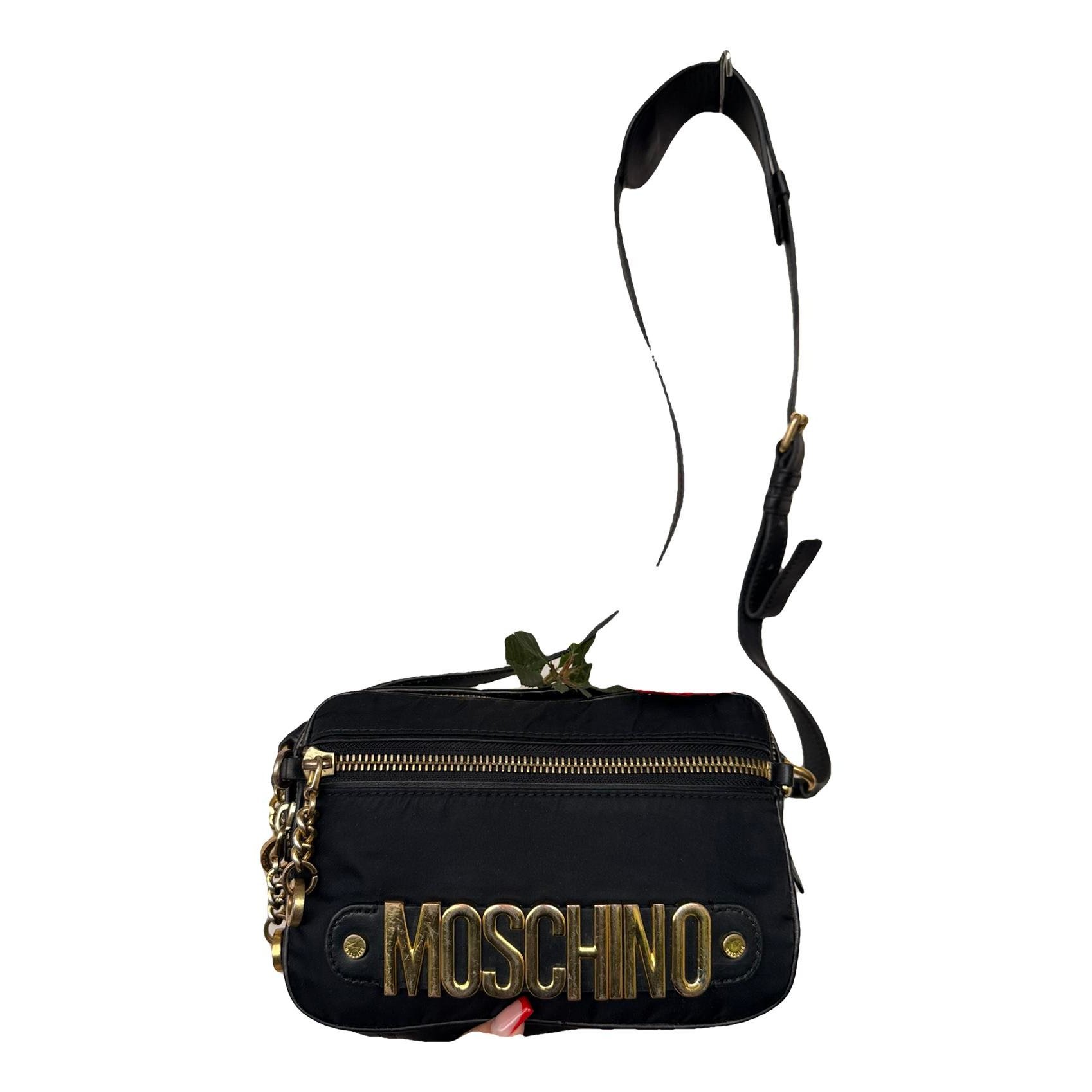 Biker leather crossbody bag