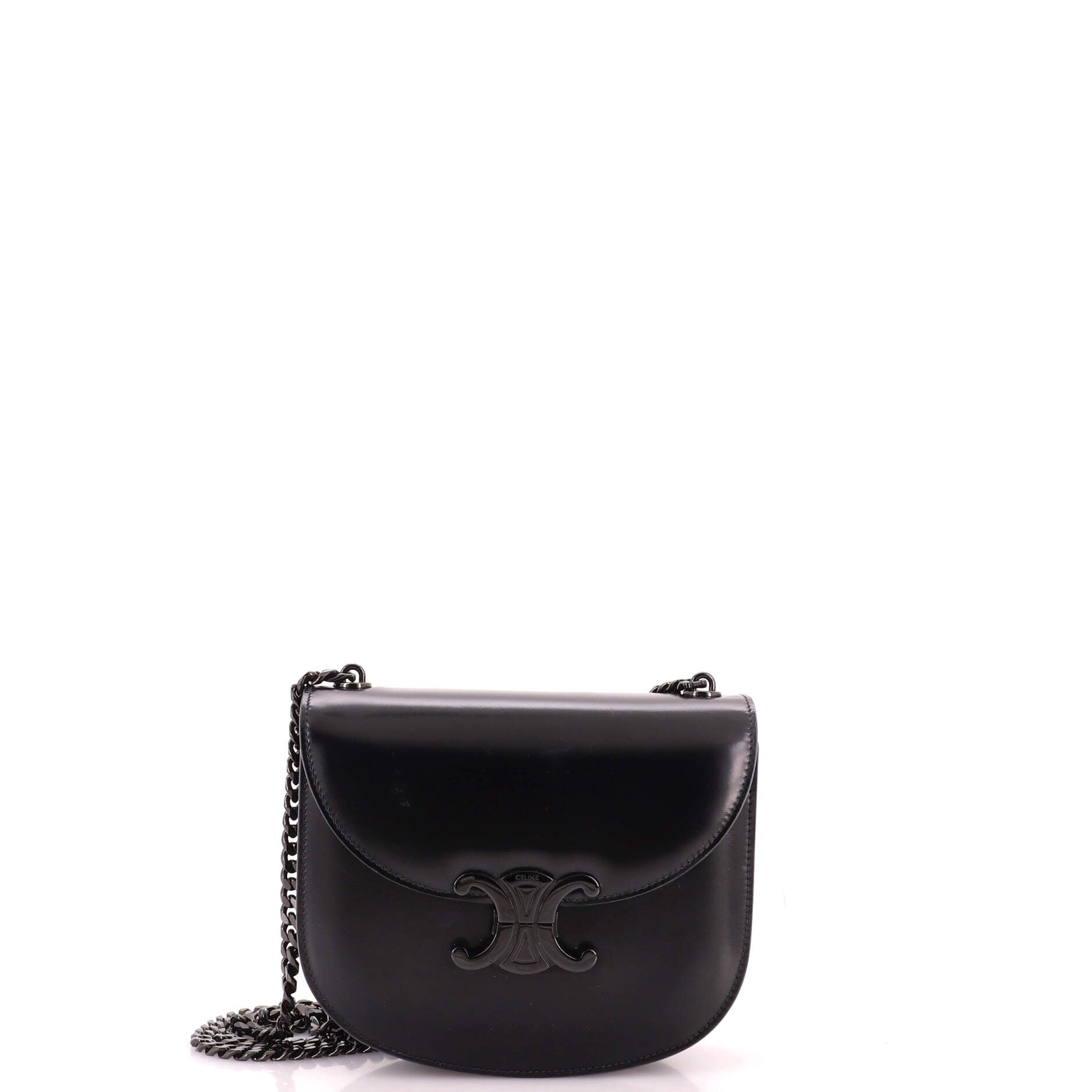 Triomphe Besace Clea Chain Flap Bag Leather