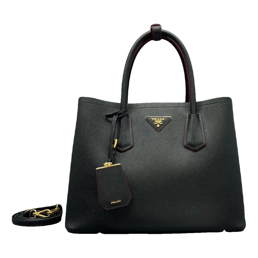 Double leather crossbody bag