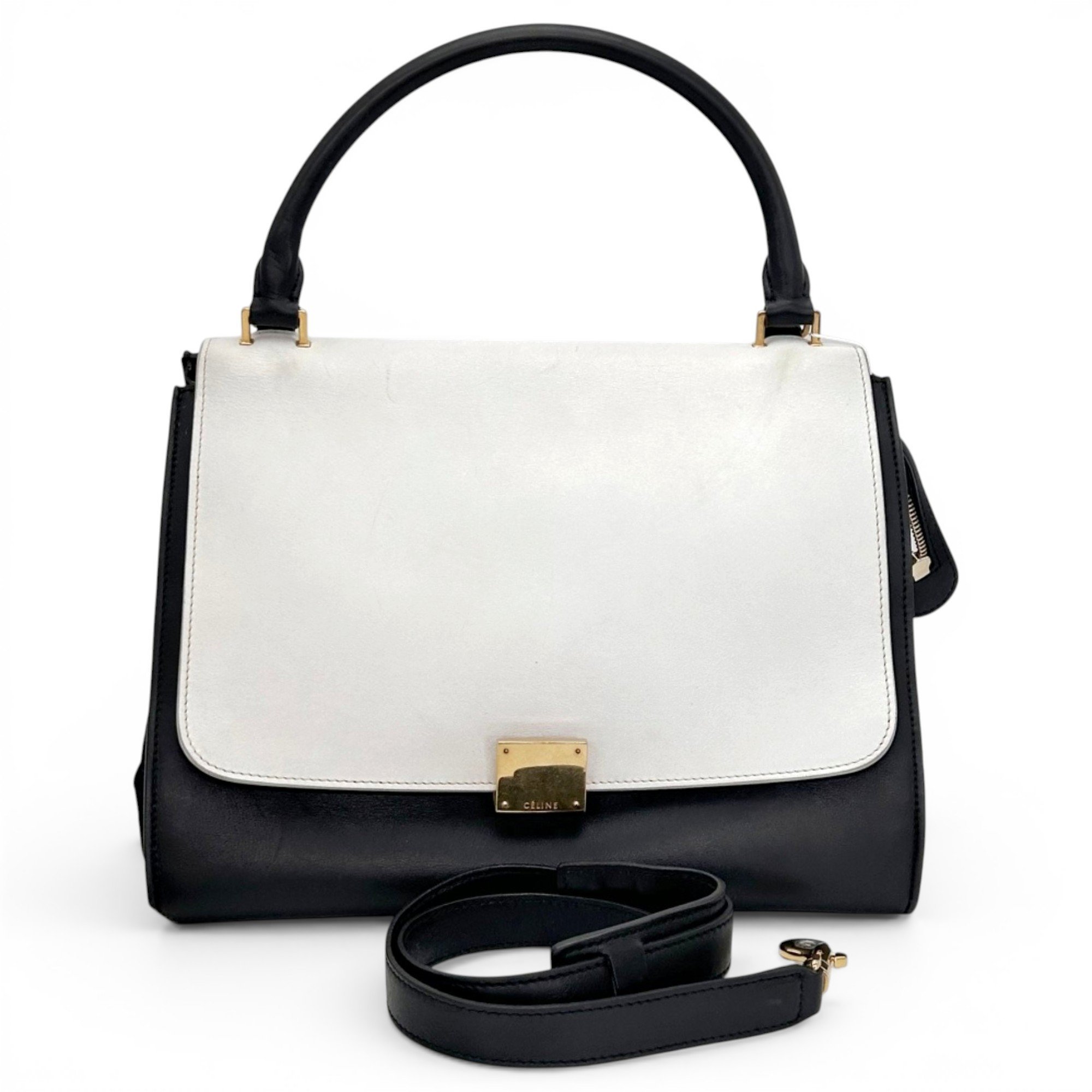 Trapèze leather handbag
