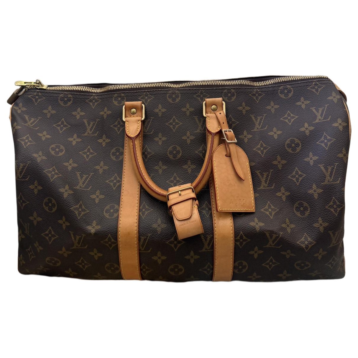 Keepall leather travel bag