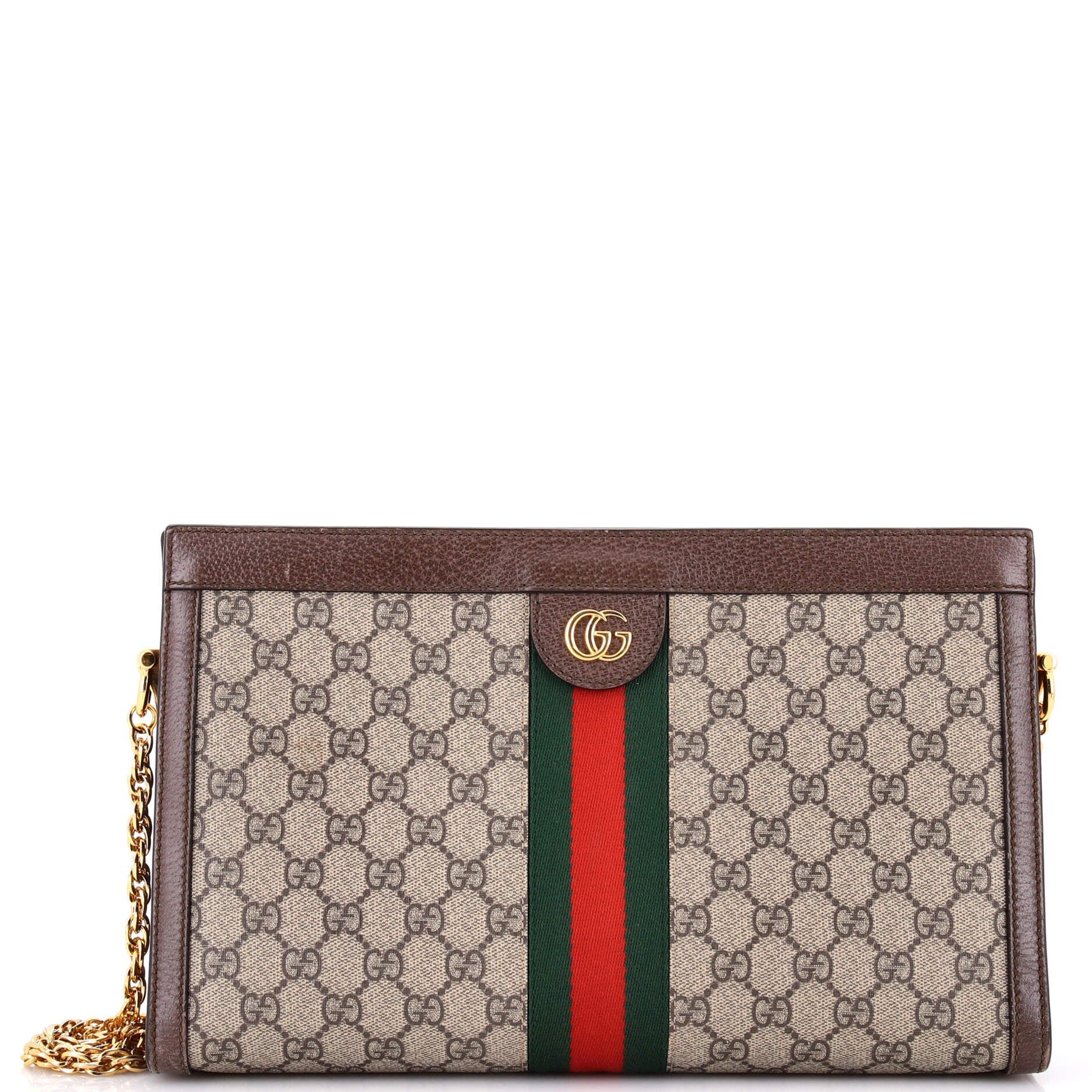 Gucci Ophidia Chain Shoulder Bag GG Coated Canvas Medium