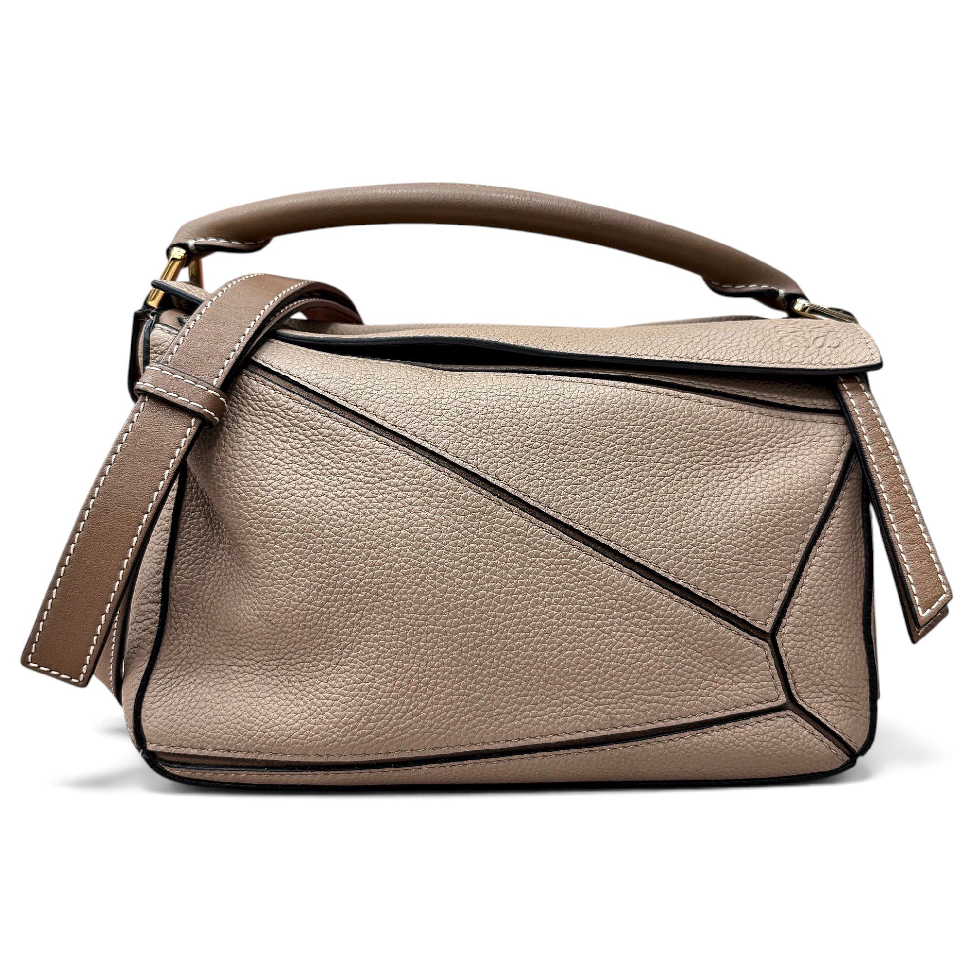 Puzzle leather handbag