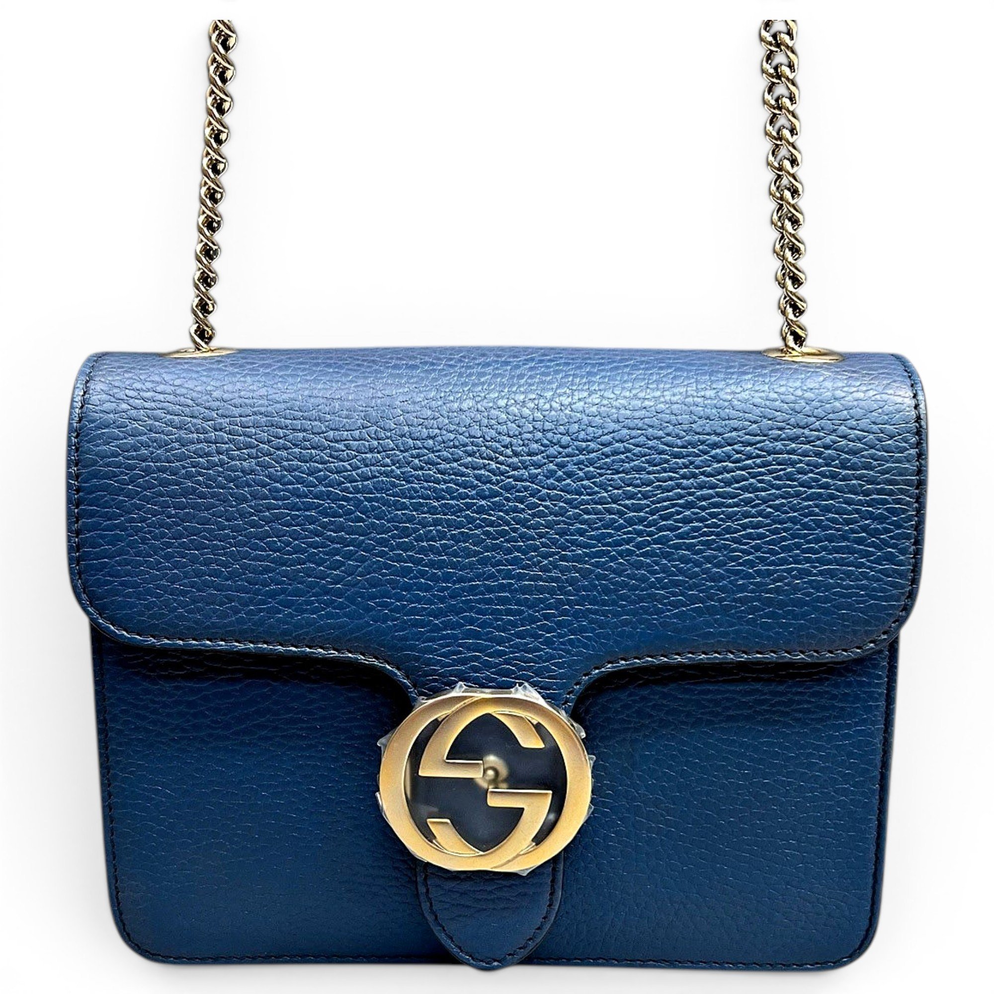 Interlocking leather handbag