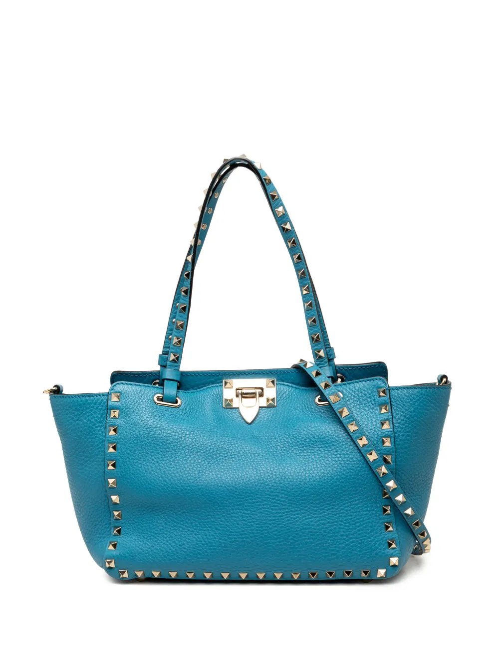 Valentino Garavani 2000-2017 Small Grained Calfskin Rockstud Trapeze satchel