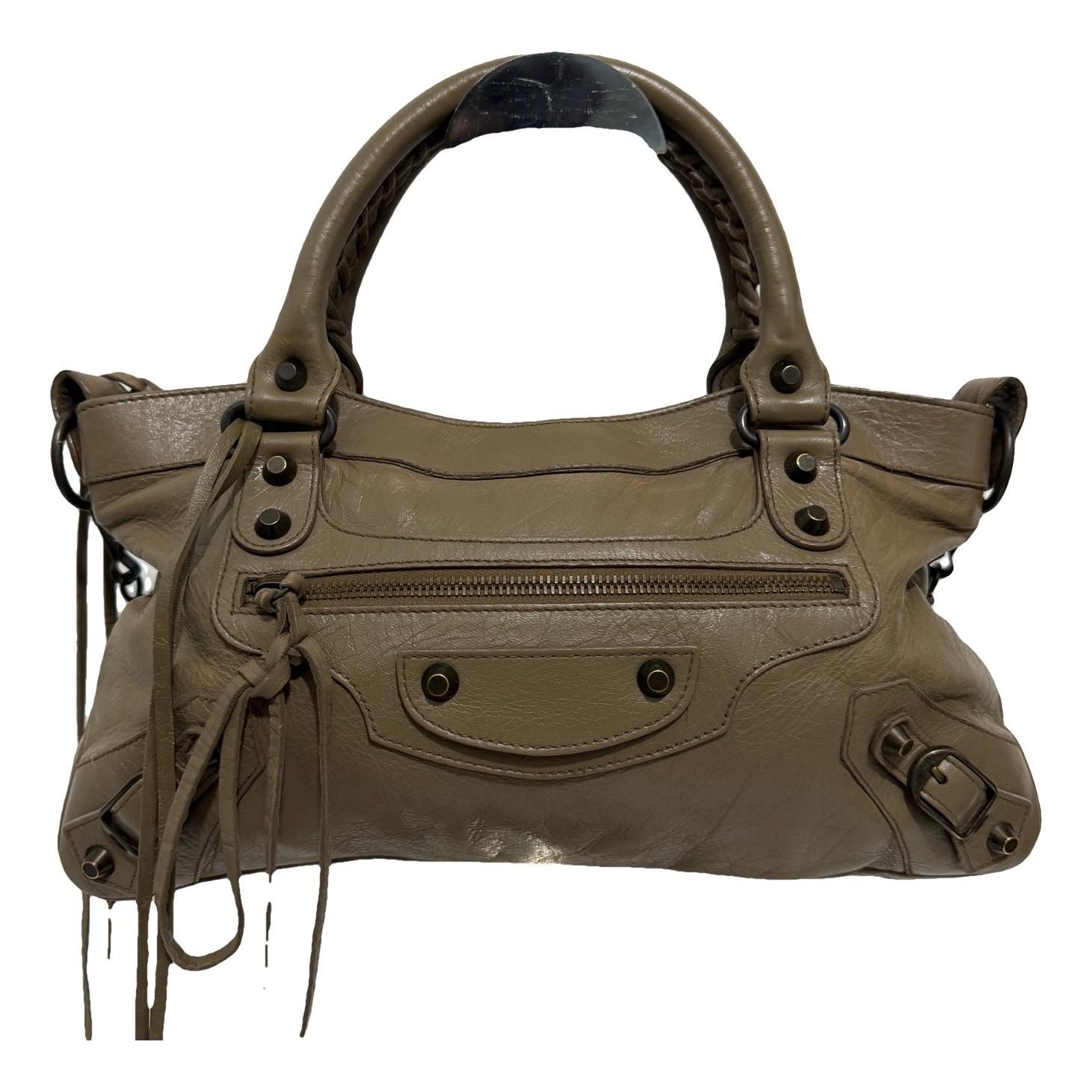 First leather handbag
